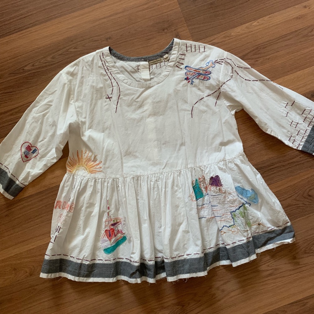 Anthropologie Holding Horses Embroidered Top